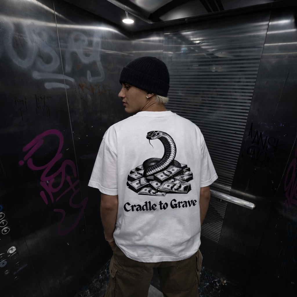 CTG no refunds $nake Tee-  Loose fit - White