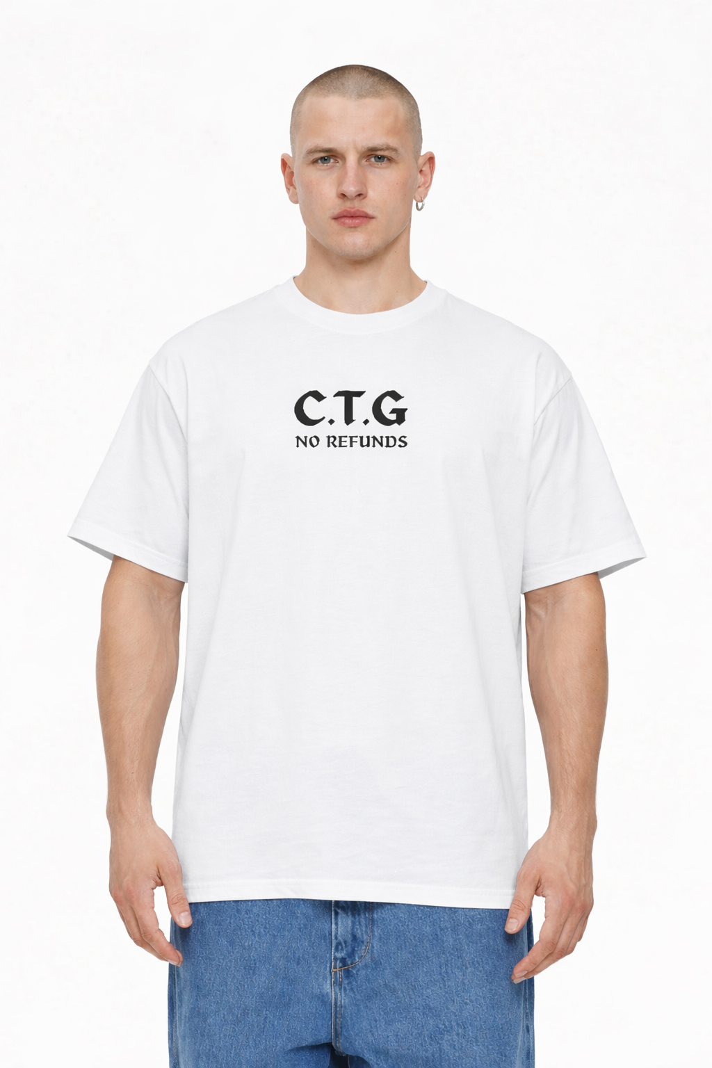 CTG no refunds $nake Tee-  Loose fit - White