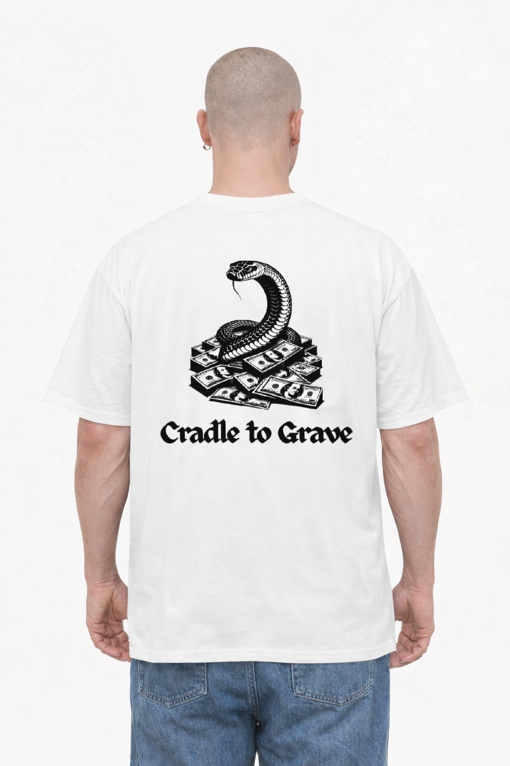 CTG no refunds $nake Tee-  Loose fit - White