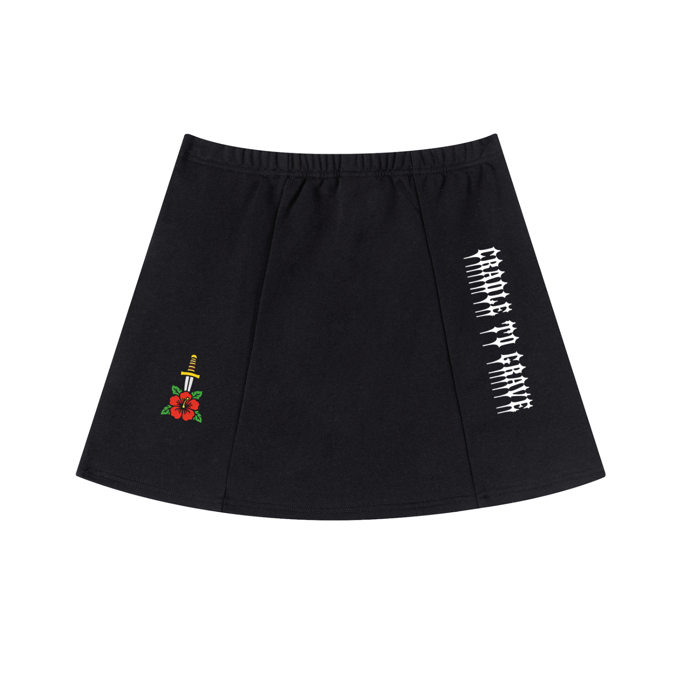 Hibiscus Dagger - Womens skirt - Black